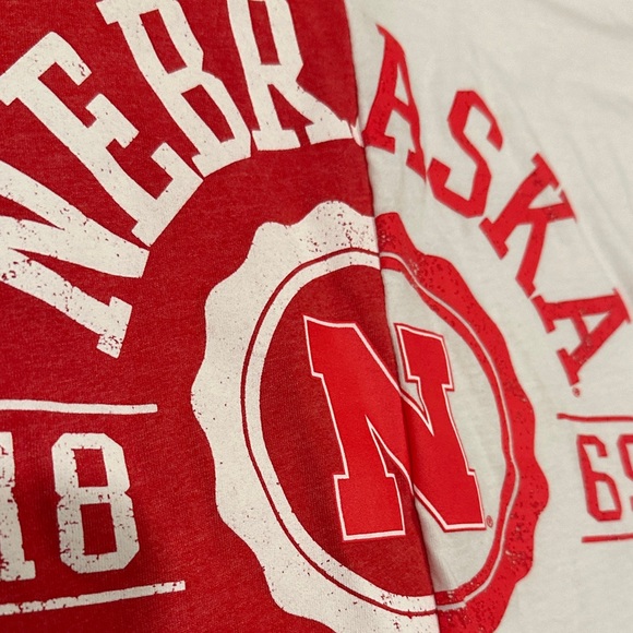 Nebraska Red and White Short Sleeve Tee - Picture 5 of 16